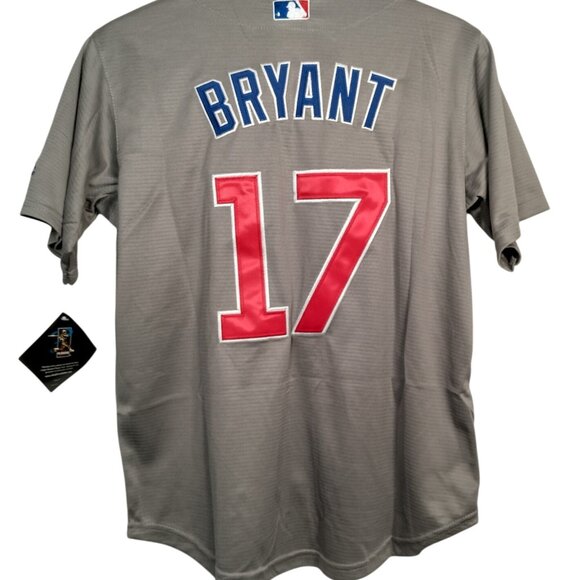 Chicago Cubs Kris Bryant Jersey Youth Large Majestic Cool Base MLB Gray #17 - Picture 2 of 16